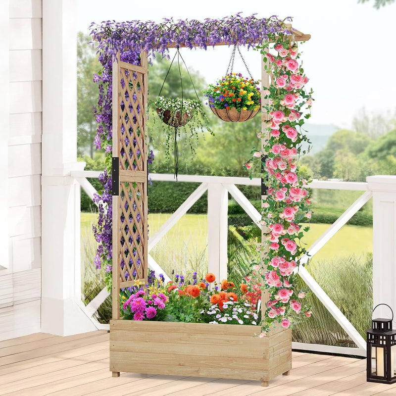 Garden Bed with Arch Trellis