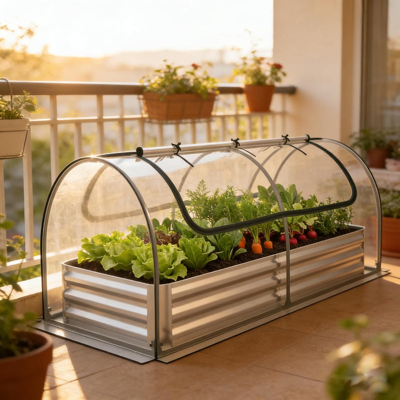 Garden Bed with Greenhouse