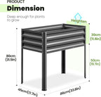 Garden Bed with Legs Galvanized Large Elevated Planter
