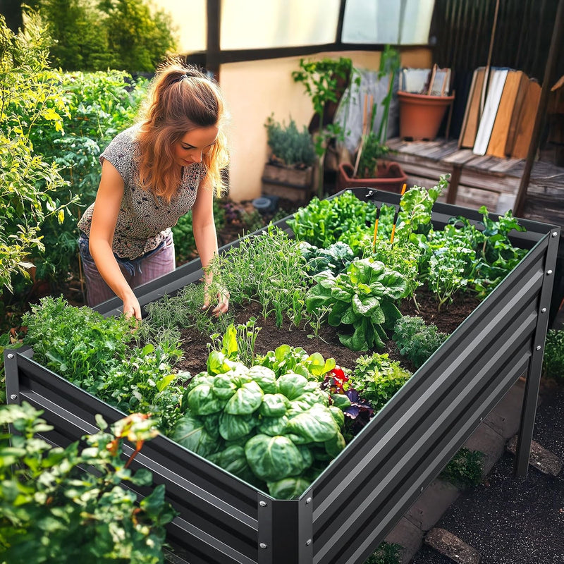 Garden Bed with Legs Galvanized Large Elevated Planter