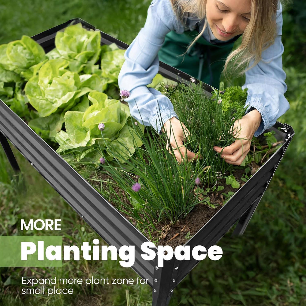Garden Bed with Legs Galvanized Large Elevated Planter