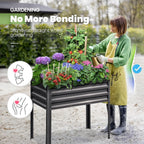 Garden Bed with Legs Galvanized Large Elevated Planter