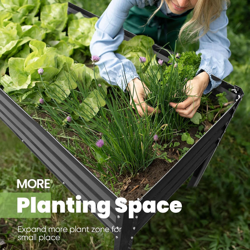 Garden Bed with Legs Galvanized Large Elevated Planter