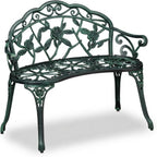 Garden Bench 2-Seater Balcony Patio Aluminium Cast Iron