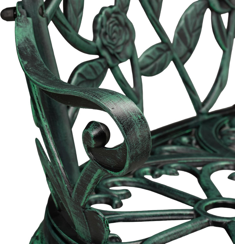 Garden Bench 2-Seater Balcony Patio Aluminium Cast Iron