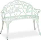 Garden Bench 2-Seater Balcony Patio Aluminium Cast Iron