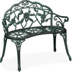 Garden Bench 2-Seater Balcony Patio Aluminium Cast Iron
