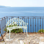 Garden Bench 2-Seater Balcony Patio Aluminium Cast Iron
