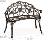 Garden Bench 2-Seater Balcony Patio Aluminium Cast Iron