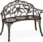 Garden Bench 2-Seater Balcony Patio Aluminium Cast Iron
