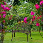 Garden Bench 2-Seater Balcony Patio Aluminium Cast Iron