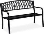 Garden Bench 2-Seater Iron Balcony Terrace Backseat