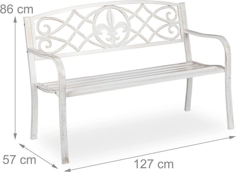 Garden Bench 2 Seater Made of Metal Cast