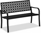 Garden Bench 2-Seater Patio Balcony Steel Geometric Design