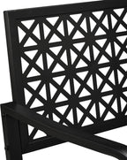 Garden Bench 2-Seater Patio Balcony Steel Geometric Design