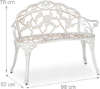 Garden Bench 2 Seater Roses Terrace Balcony Cast