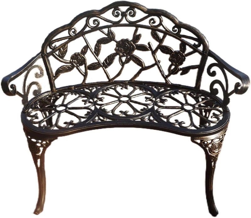 Garden Bench Metal Aluminium Rose