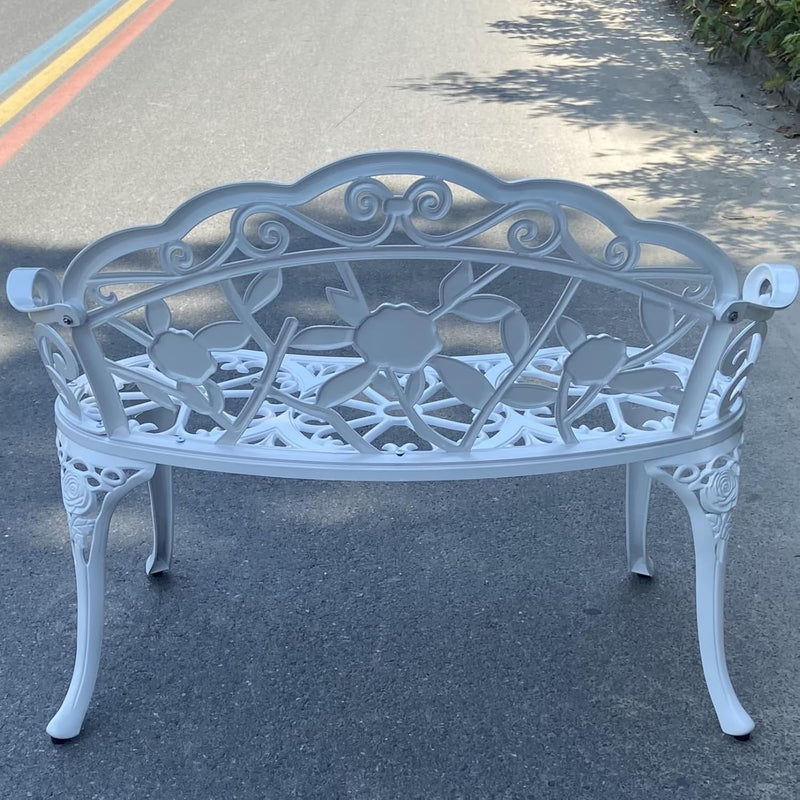 Garden Bench Metal Aluminium Rose