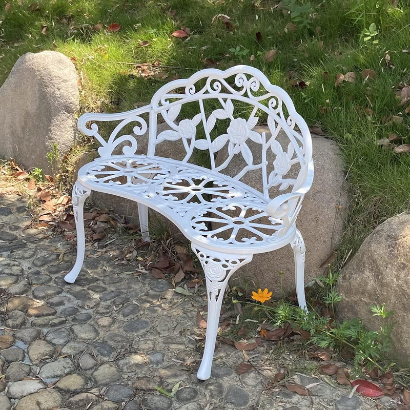 Garden Bench Metal Aluminium Rose