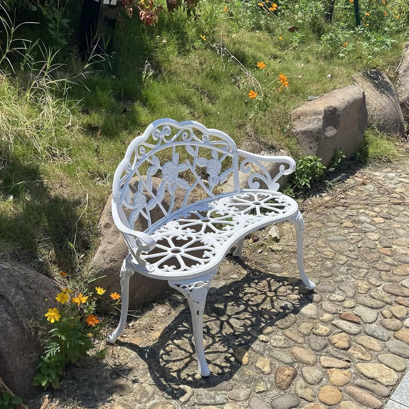 Garden Bench Metal Aluminium Rose