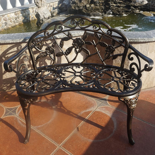 Garden Bench Metal Aluminium Rose