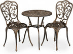Garden Bistro Set 3-Piece Table 2 Chairs Antique