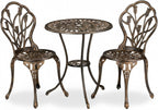 Garden Bistro Set 3-Piece Table 2 Chairs Antique