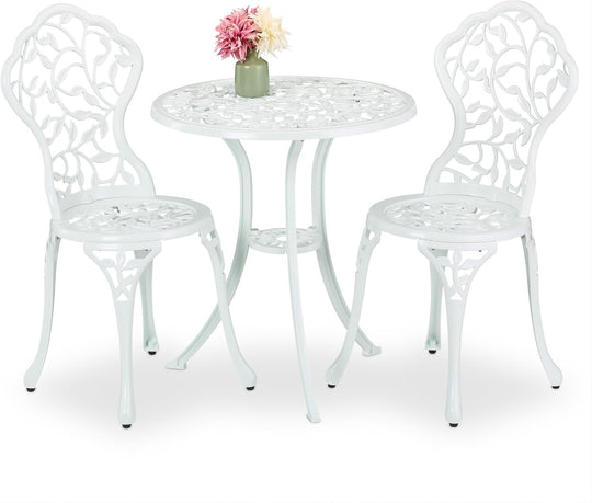 Garden Bistro Set 3-Piece Table 2 Chairs Antique