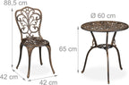 Garden Bistro Set 3-Piece Table 2 Chairs Antique