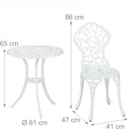 Garden Bistro Set 3-Piece Table 2 Chairs Antique