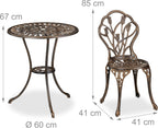 Garden Bistro Set 3-Piece Table 2 Chairs Antique