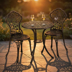 Garden Bistro Set 3-Piece Table 2 Chairs Antique