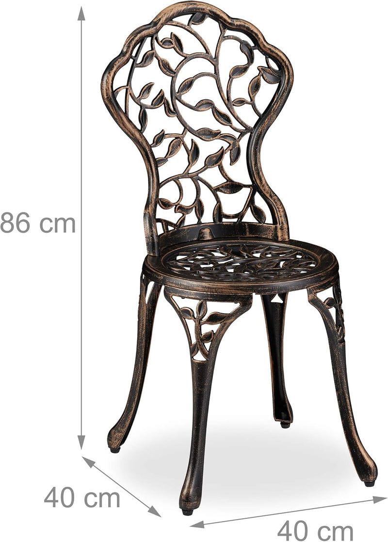 Garden Bistro Set 3-Piece Table 2 Chairs Antique