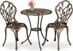Garden Bistro Set 3-Piece Table 2 Chairs Antique