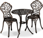 Garden Bistro Set 3-Piece Table 2 Chairs Antique