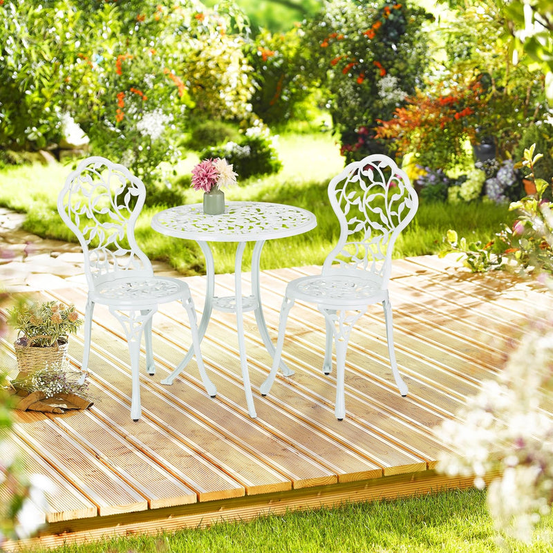 Garden Bistro Set 3-Piece Table 2 Chairs Antique