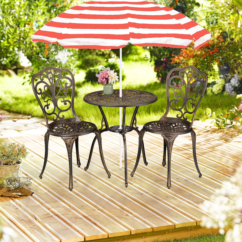 Garden Bistro Set 3-Piece Table 2 Chairs Antique