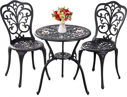 Garden Bistro Table and Chairs Metal Set