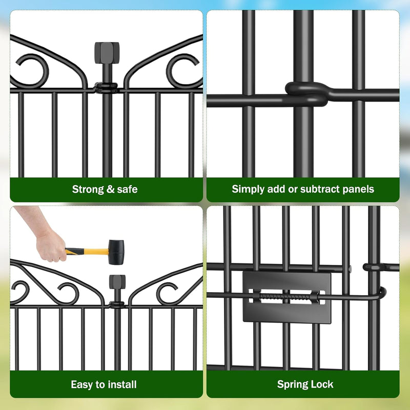 12 Panel No Dig Decorative Garden Fence