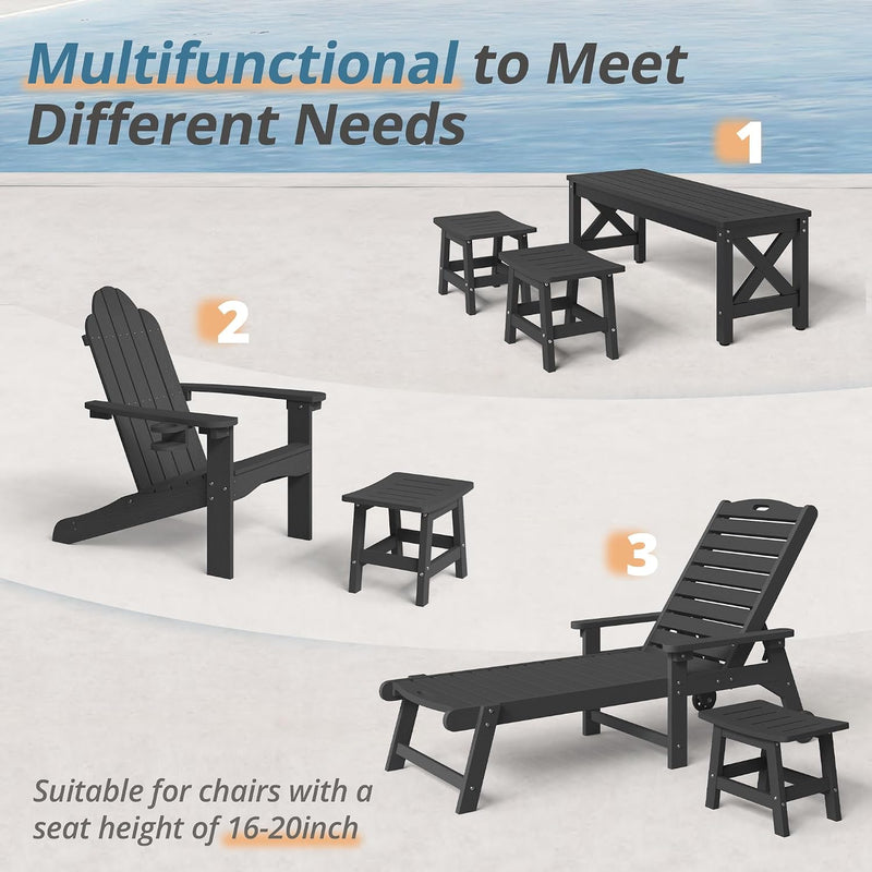 Garden Footstools Hdps Outdoor Ottomans 136KG (Set of 2)
