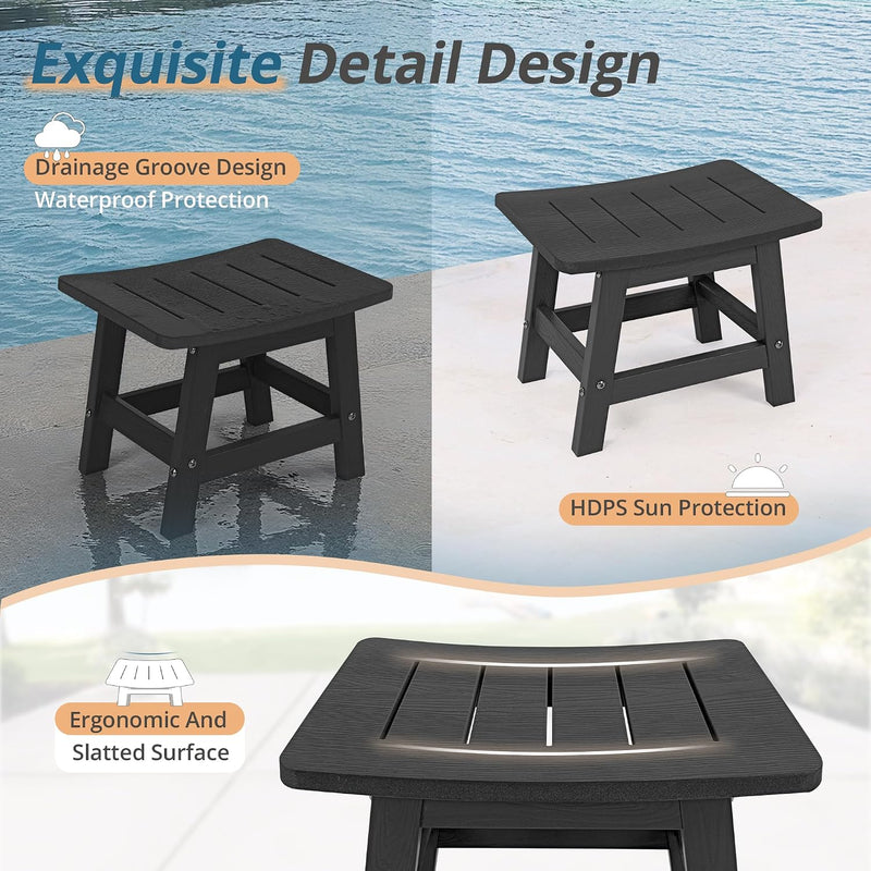 Garden Footstools Hdps Outdoor Ottomans 136KG (Set of 2)