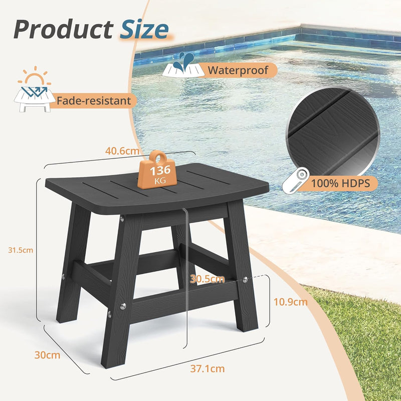 Garden Footstools Hdps Outdoor Ottomans 136KG (Set of 2)