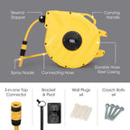 Garden Hose Pipe 20m Wall Mounted Reel Auto