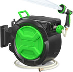 Garden Hose Reel 2-In-1 Wall Mounted Portable Auto
