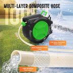 Garden Hose Reel 2-In-1 Wall Mounted Portable Auto