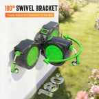 Garden Hose Reel 2-In-1 Wall Mounted Portable Auto