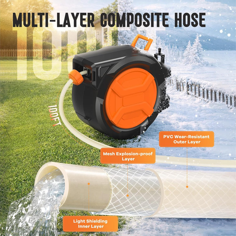 Garden Hose Reel 1 2" X 30+2m Retractable