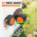 Garden Hose Reel 2-In-1 Wall Mounted Portable Auto