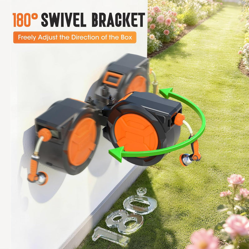 Garden Hose Reel 1 2" X 30+2m Retractable