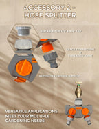 Garden Hose Reel Kit with Tap Splitter